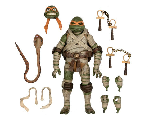 NECA Universal Monsters x Teenage Mutant Ninja Turtles Ultimate Michelangelo as The Mummy